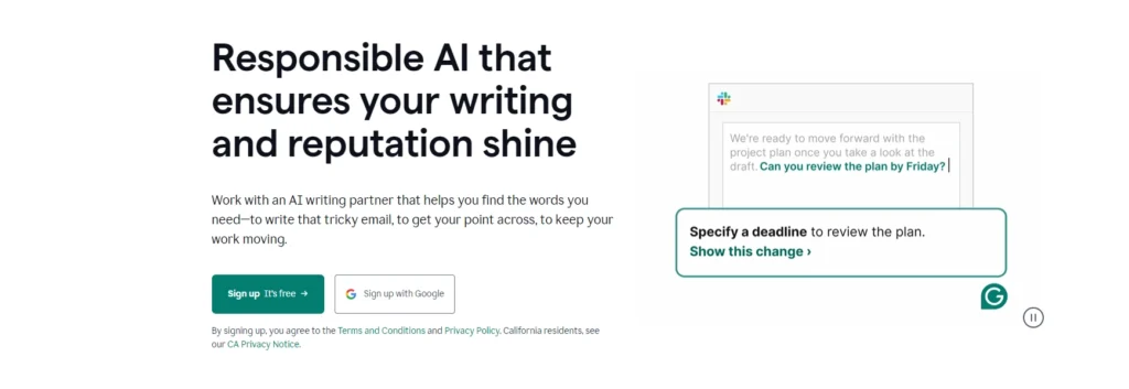 Grammarly - narzędzie AI do korekty treści